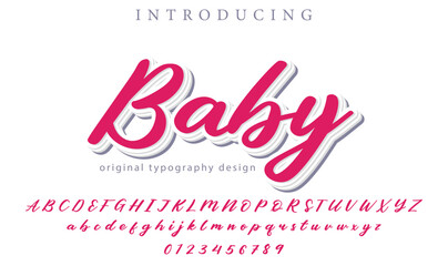 Baby Font Stylish brush painted an uppercase vector letters, alphabet, typeface