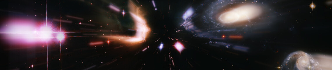 starlight nebula in galaxy at universe Space background. The elements of this image furnished by...