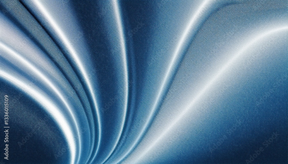 Leinwandbilder smooth flowing abstract blue wave with halftone texture, futuristic digital background for technolog