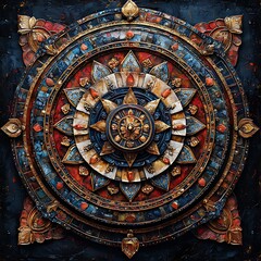 Decorative symmetrical mandala with floral beauty high resolution wallpaper