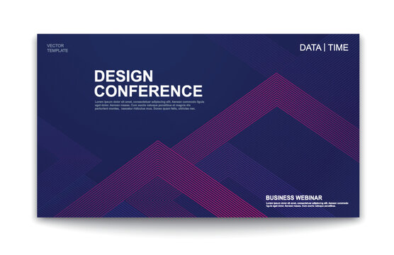 Invitation template design. Business booklet for conferences, webinars, banners.