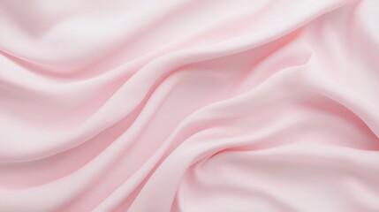 Fototapeta premium Soft pink satin fabric, flowing drapes with gentle curves, ideal for fashion design or elegant event decor, copy-space available
