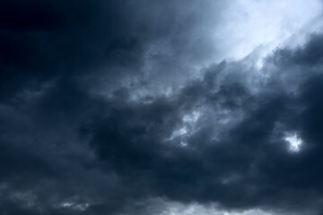 Fototapeta premium Dark thunderclouds loomed before a heavy storm with rain