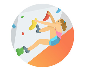 Female bouldering athletes.