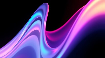 Dynamic Abstract Fluid Art: Waves of Blue, Purple, and Pink Flowing Against a Black Backdrop – Perfect for Creative Backgrounds, Modern Design, and Artistic Inspiration