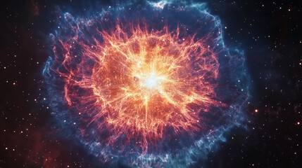 mysterious universe with supernova explosion of nebula in deep space Stars Cinematic Background 