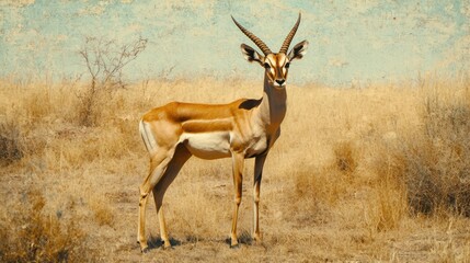Naklejka premium Antelope in savanna grassland