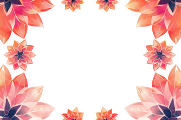 Obraz premium PNG Flower frame indian motif asteraceae graphics blossom.