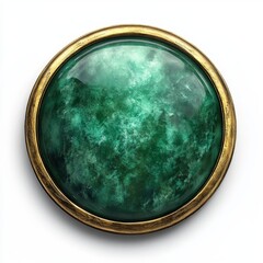 Round Emerald Gem Button
