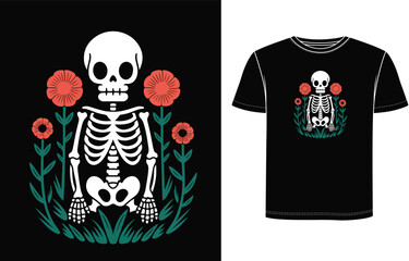 Skeleton T Shirt Design
