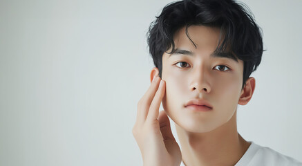 肌が気になる若い男性 AI