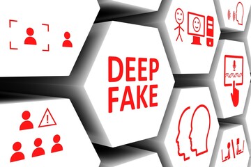 DEEP FAKE concept cell background 3d illustration