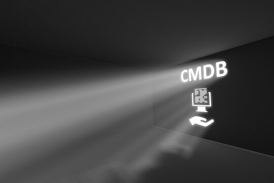 CMDB rays volume light concept 3d illustration