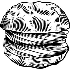 Hand drawn Cream Puff Sketch Illustration