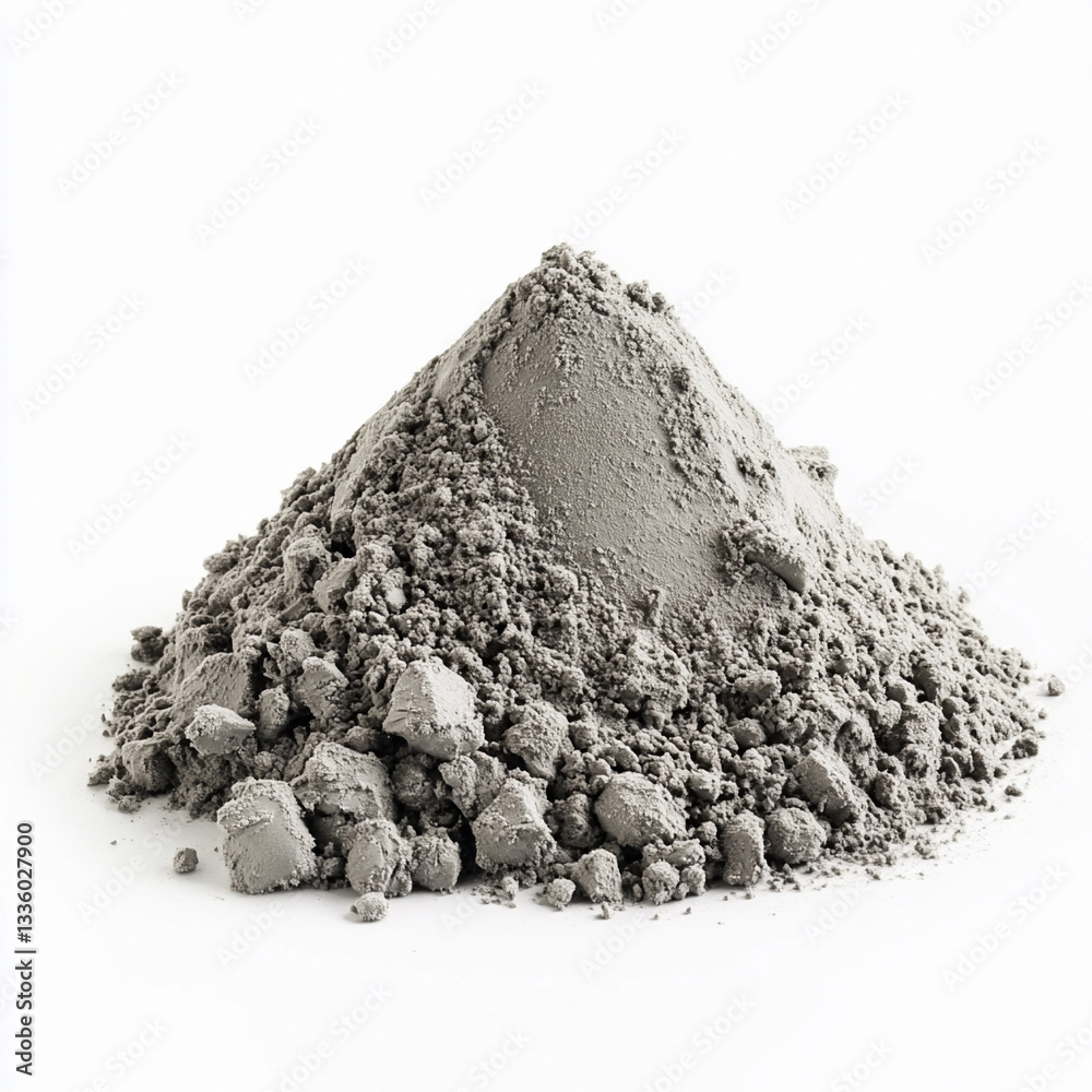Poster Gray powder mountain displayed in a well-lit studio setting Generative AI