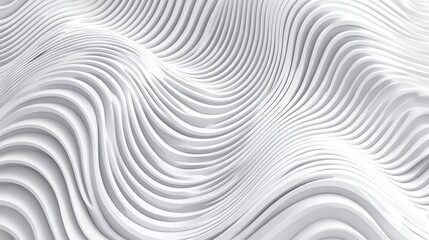 A 3D rendering of a wave-like pattern in white.