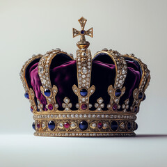 Captivating close-up of a royal crown with detailed focus on textures.