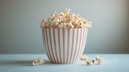 Popcorn in striped bowl (1)