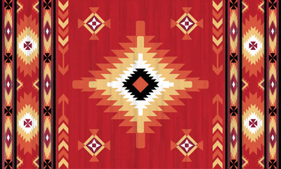 Navajo tribal seamless vector pattern. Native American ornaments. Ethnic southwestern decor. Boho geometric ornaments. Seamless vector pattern. Mexican blanket. Rug. Woven rug illustration.
