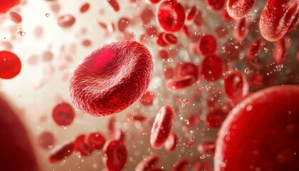 Red Blood Cell Flowing Stream in the Circulatory System for Medical Science and Research Use