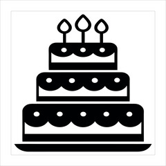 Vector illustration of a birthday cake with candles and decorations in a sweet and festive style
