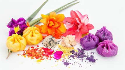 Obraz premium Special delicacies with good color, aroma and taste on white background