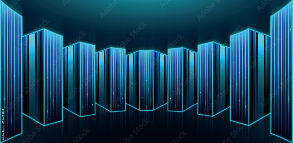 Poster abstract futuristic design of artificial intelligence, big data. global network connection technolog