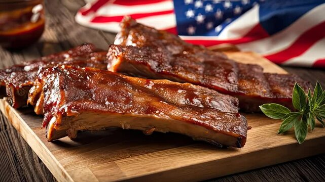 4TH of july BBQ ribs American independence day feast USA food