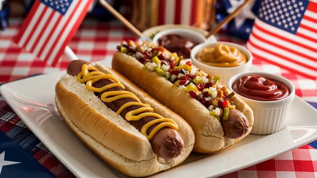 4TH of July hotdog American independence day feast USA food