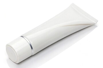 Luxurious White Cosmetic Tube Pack for Skincare Products Isolated on Clean White Background - Beauty and Wellness Concept