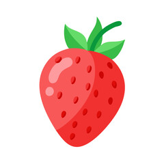 Fototapeta premium Fresh strawberry with green leaves