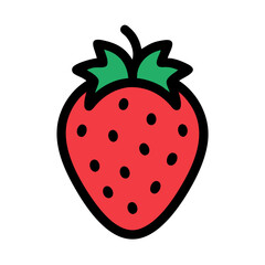 Obraz premium Simple bright red strawberry illustration