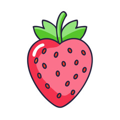 Obraz premium Juicy red strawberry illustration