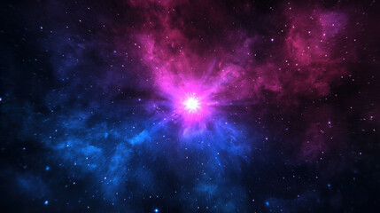 Naklejka premium Colorful Cosmic Nebula with Stars and Galactic Clouds in Deep Space Imagery