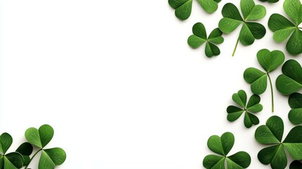 St Patricks Day Green Clover Background Border Shamrock Celebration Irish Holiday Festive Design