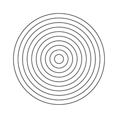 Polar grid of 9 concentric circles,circle diagram divided in segments