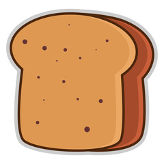 Cartoon Slice of Bread Illustration