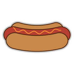 Cartoon Illustration of a Hot Dog