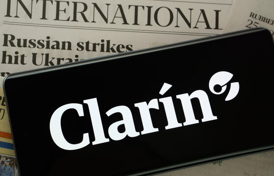 Dhaka, Bangladesh - 16 March 2025: The logo of the Clarin is displayed on a smartphone screen.