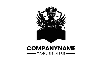 Police officer standing in uniform outdoors. Professional law enforcement portrait.