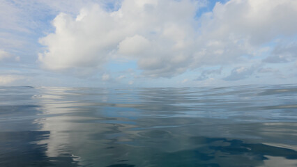 POV shot of swimming in empty ocean