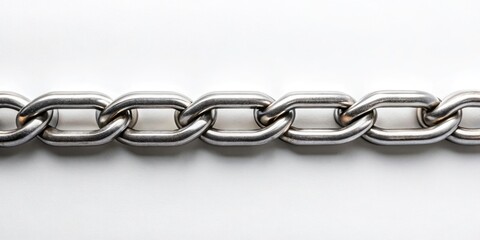 Obraz premium Eco-Friendly Chain Macro Aerial Shot, Sustainable Flat Lay, White Background, Close Up