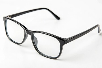 Sleek Black Frame Eyeglasses Fashion Accessory Isolated on White Background for Trendy Style and Vision Care Concepts