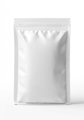 White blank foil stand-up Pouch mockup, isolated on a white background.