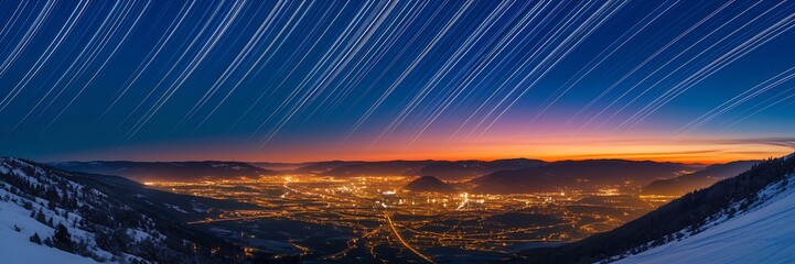 Fototapeta premium Breathtaking Meteor Shower Illuminates the Night Sky – A Celestial Spectacle