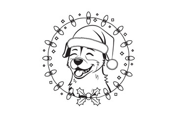 Christmas Pup Celebrating the Holidays with a Smiling Dog vector