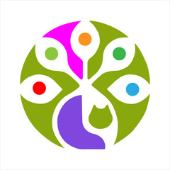 geometric design with geometric icon