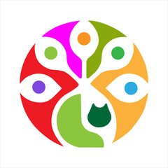 geometric design with geometric icon