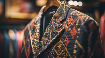 Obraz premium Stylishly Designed Jacket with Intricate Patterns and Textures