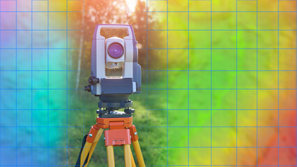 The total station, a geodetic instrument, is situated within the context of the coordinate system...